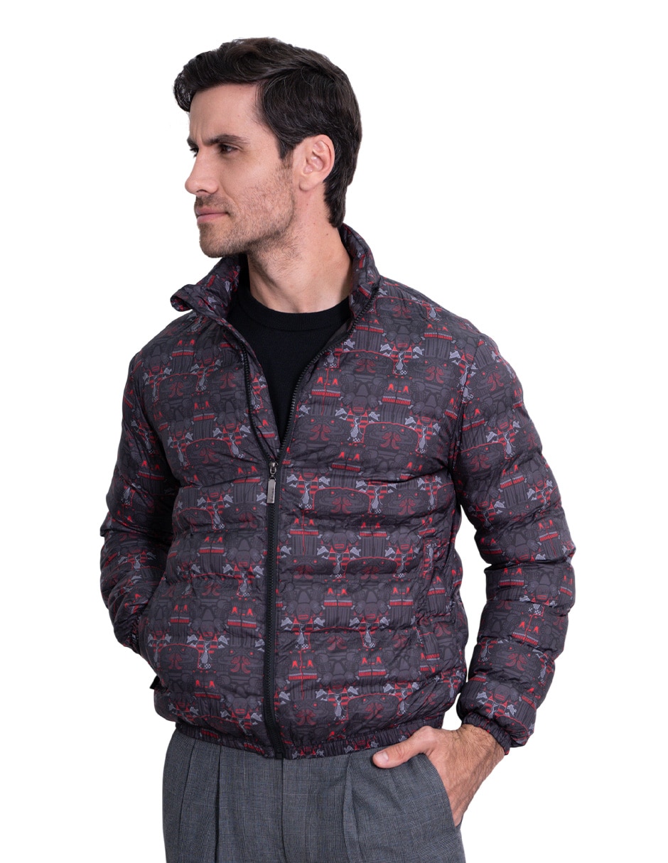 Chamarra bomber pineda covalin coatlicue con bolsillos para hombre