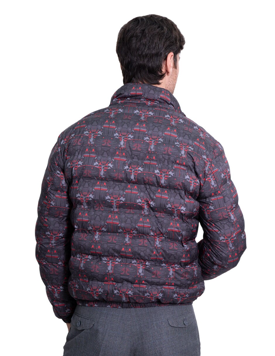 Chamarra bomber pineda covalin coatlicue con bolsillos para hombre