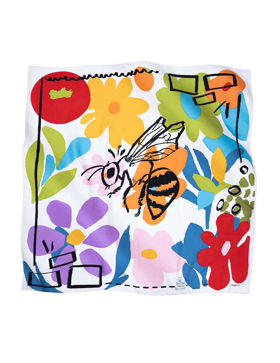 Mascada con estampado gr‡fico de seda para mujer 2