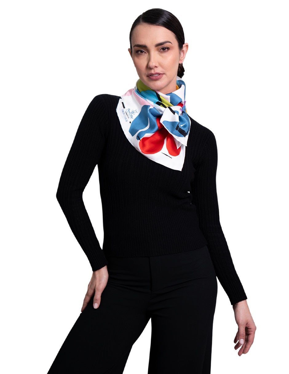 Mascada con estampado gr‡fico de seda para mujer 3