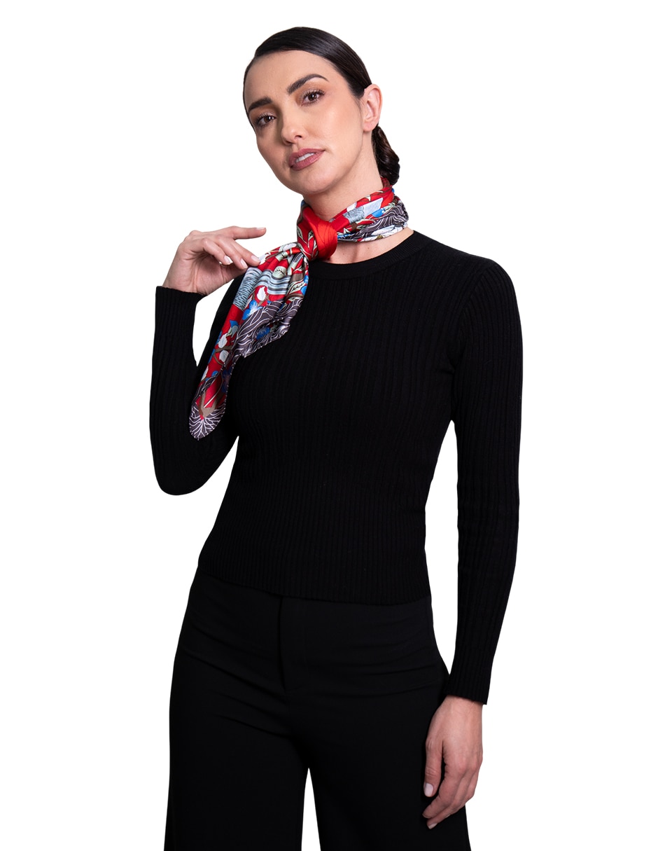 Mascada con estampado gr‡fico de seda para mujer 3