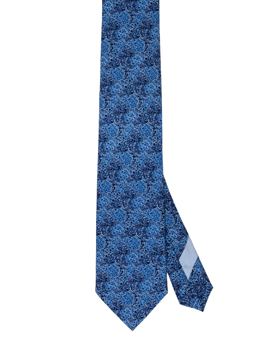 Corbata regular de seda estampado gráfico para hombre