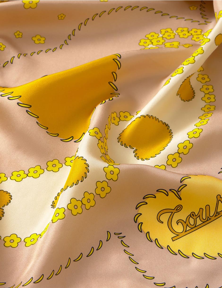 Mascada con estampado floral de seda para mujer 3