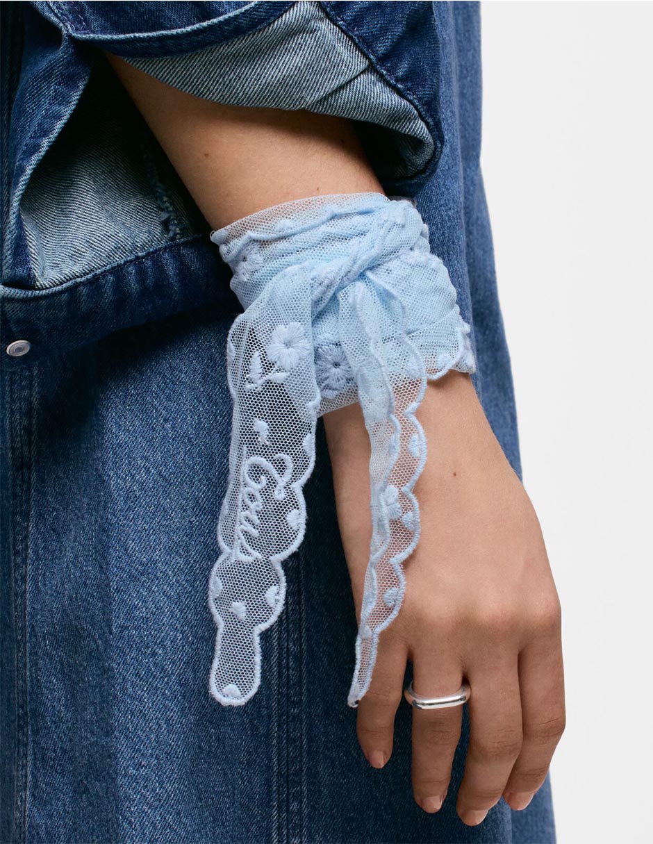 Mascada con estampado encaje para mujer 2