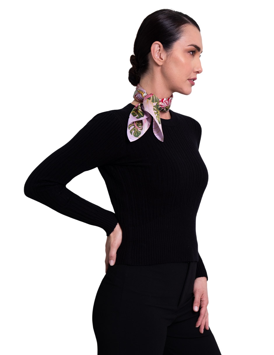Mascada con estampado de seda para mujer 4