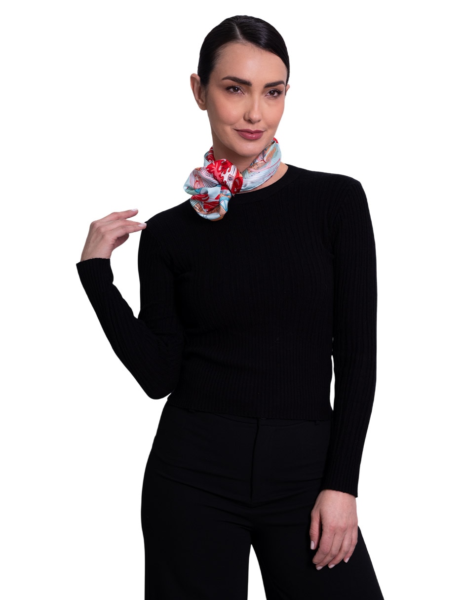 Mascada con estampado de seda para mujer 5