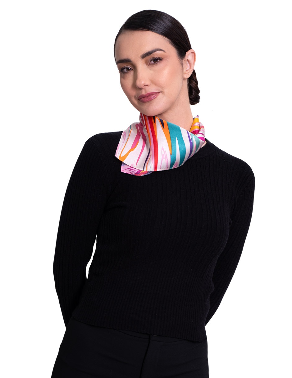 Mascada con estampado de seda para mujer 1