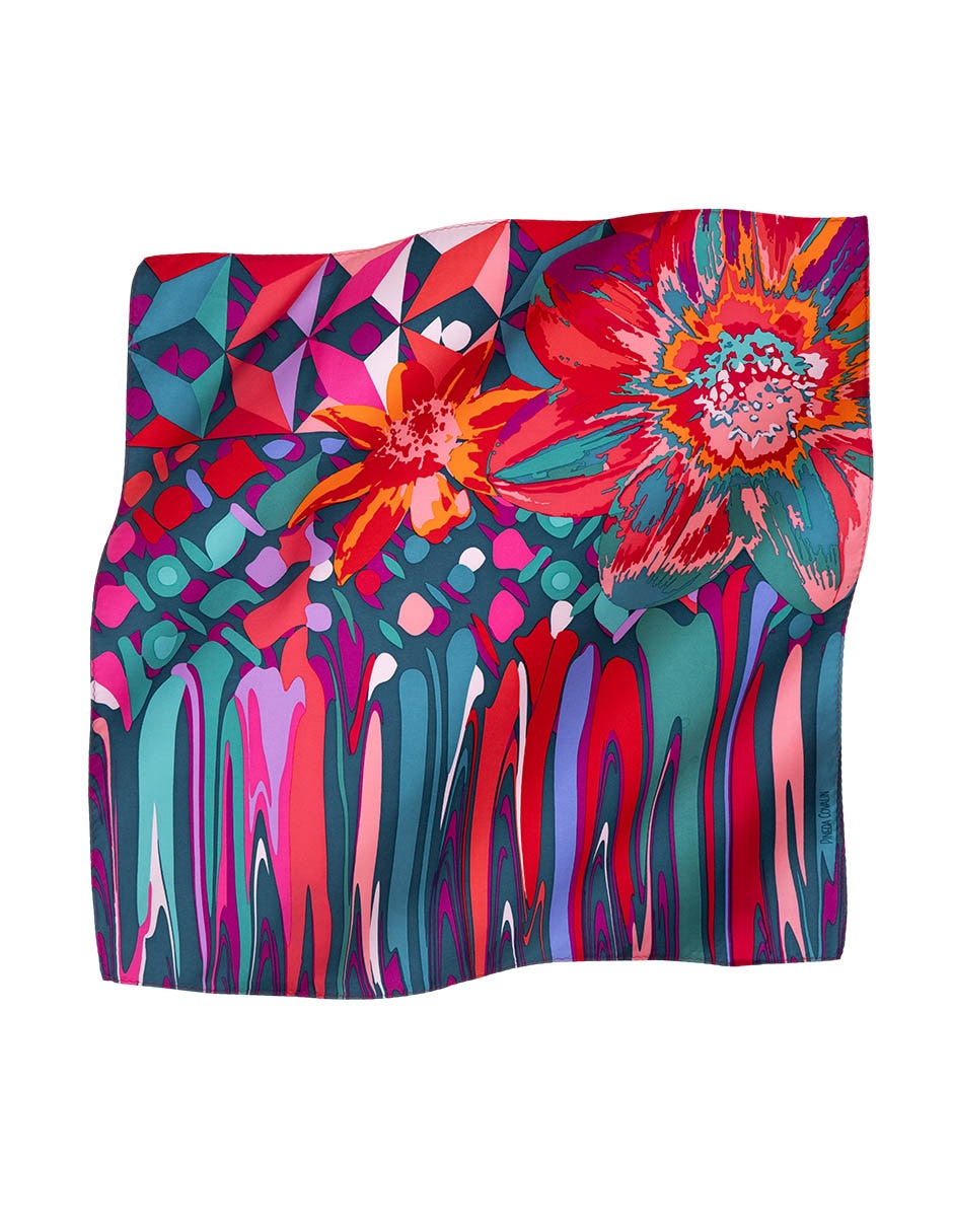 Mascada con estampado de seda para mujer Mascada con estampado de seda para mujer