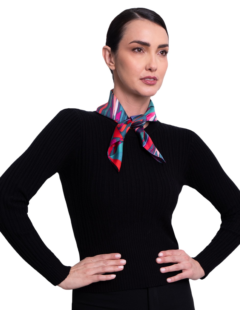 Mascada con estampado de seda para mujer 3