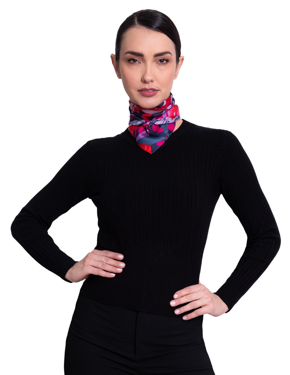 Mascada con estampado de seda para mujer 4