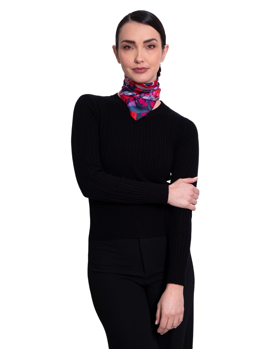 Mascada con estampado de seda para mujer 1