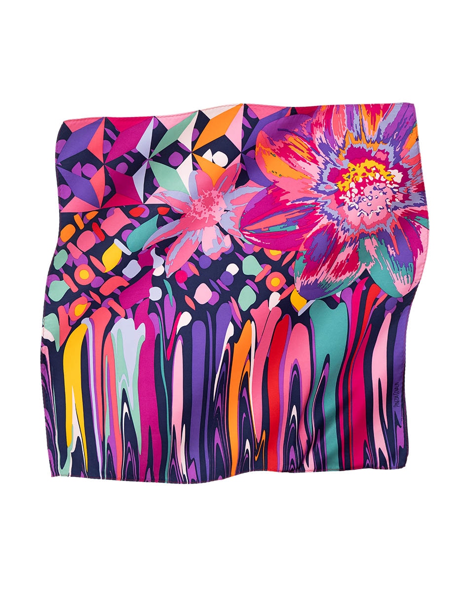 Mascada con estampado de seda para mujer 4