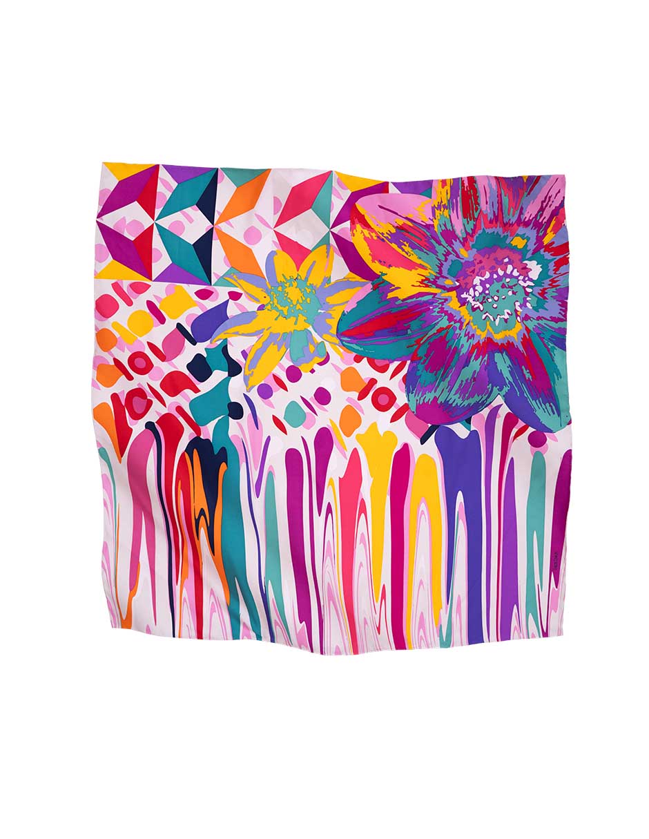 Mascada con estampado de seda para mujer