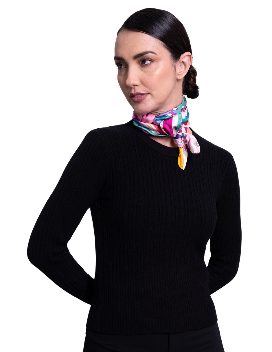 Mascada con estampado de seda para mujer 5
