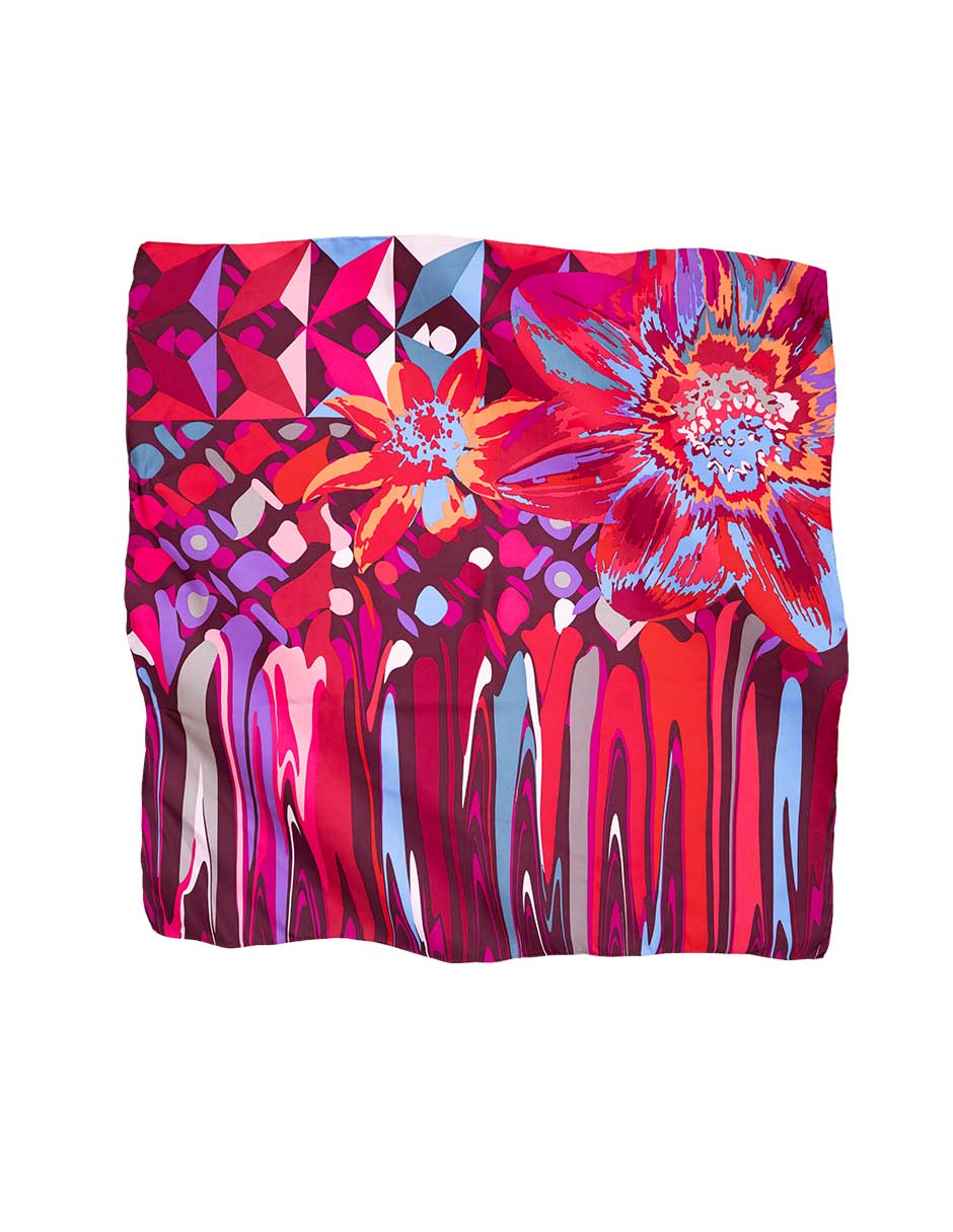 Mascada con estampado de seda para mujer