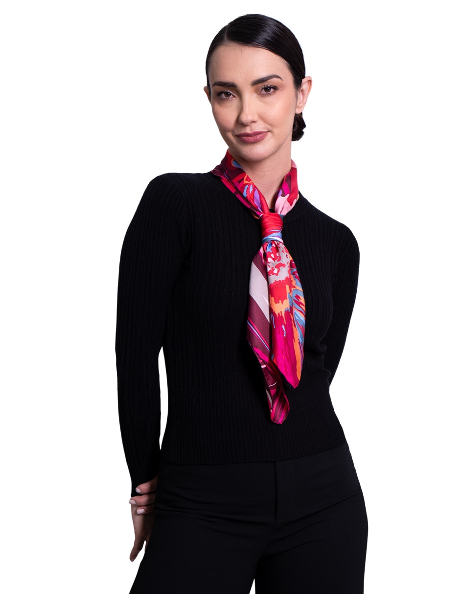 Mascada con estampado de seda para mujer 3