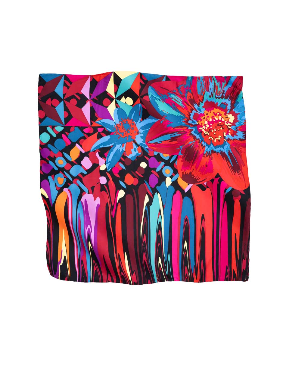 Mascada con estampado de seda para mujer Mascada con estampado de seda para mujer