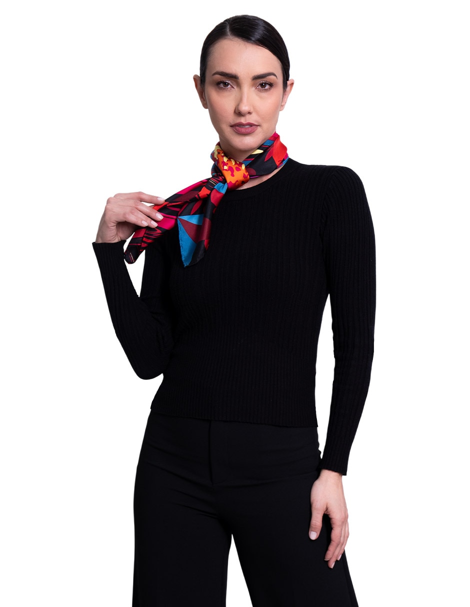 Mascada con estampado de seda para mujer 1