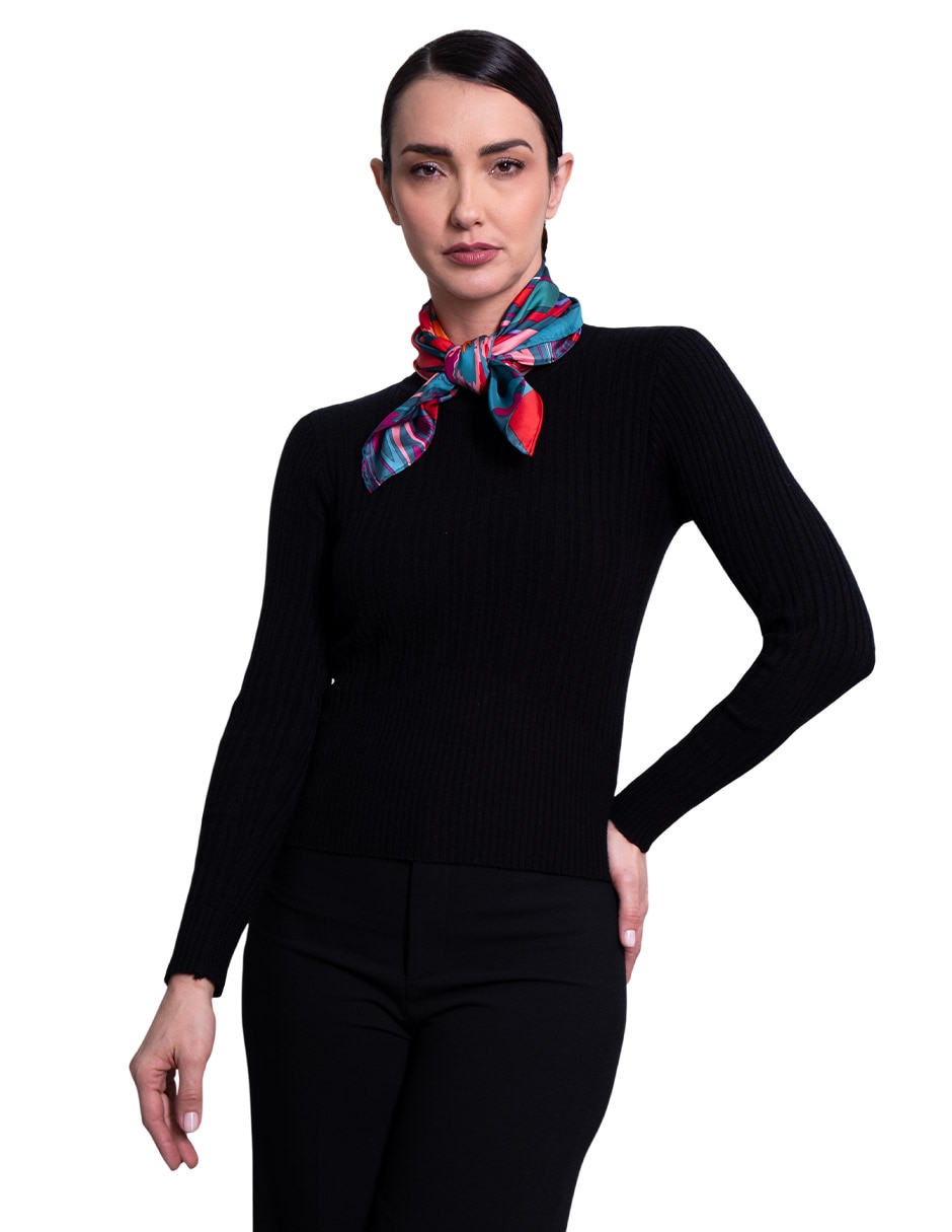 Mascada con estampado de seda para mujer 1