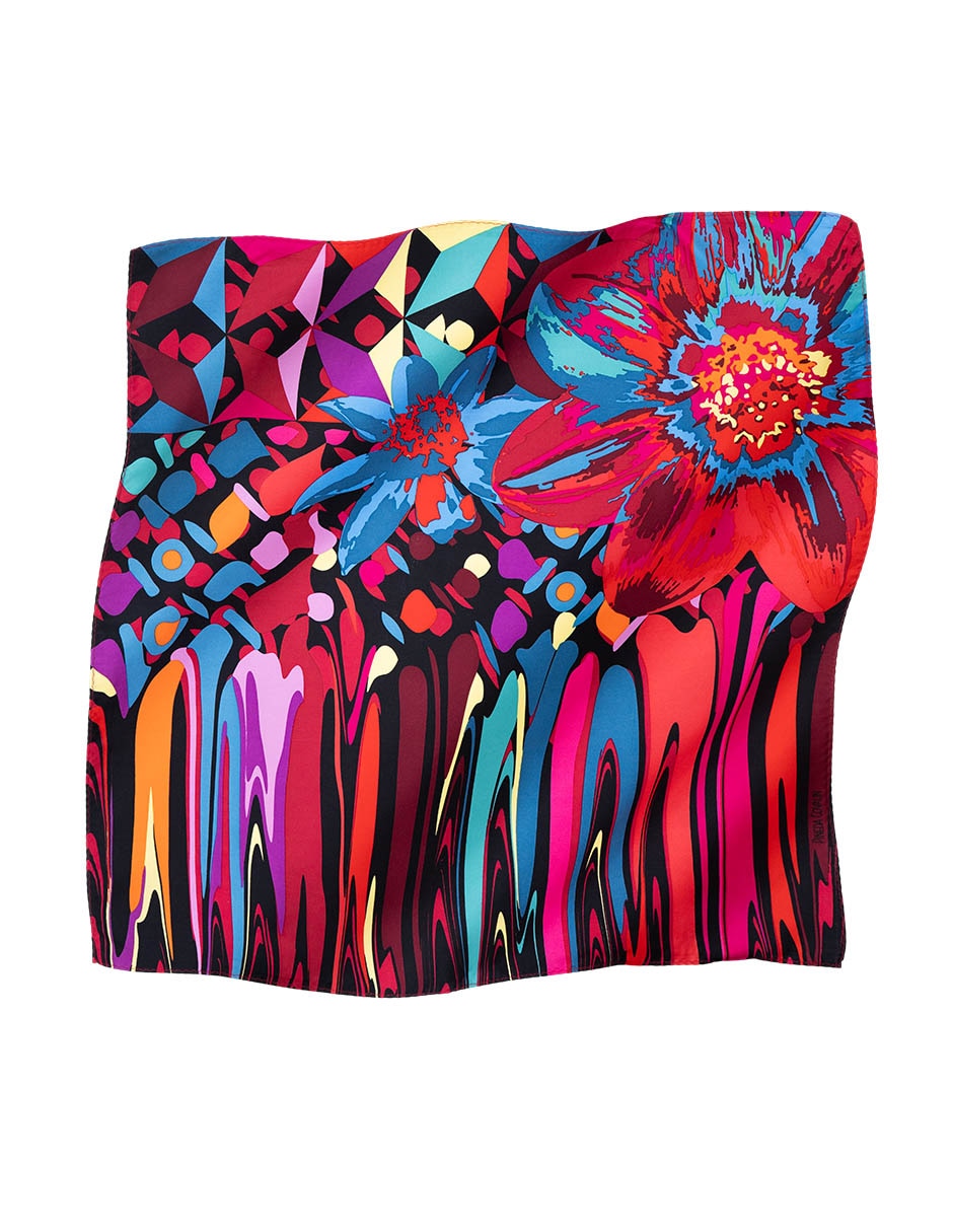 Mascada con estampado de seda para mujer