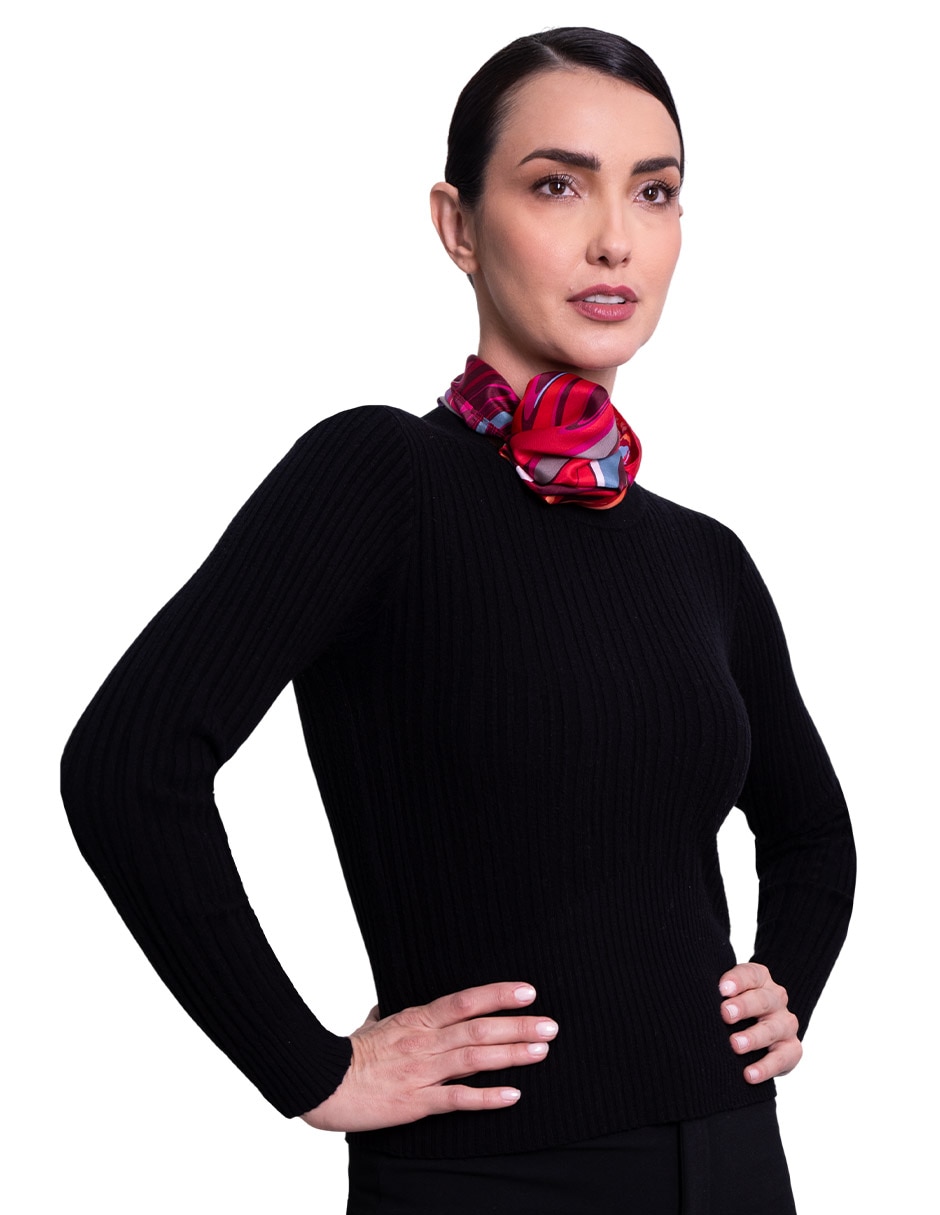 Mascada con estampado de seda para mujer 3