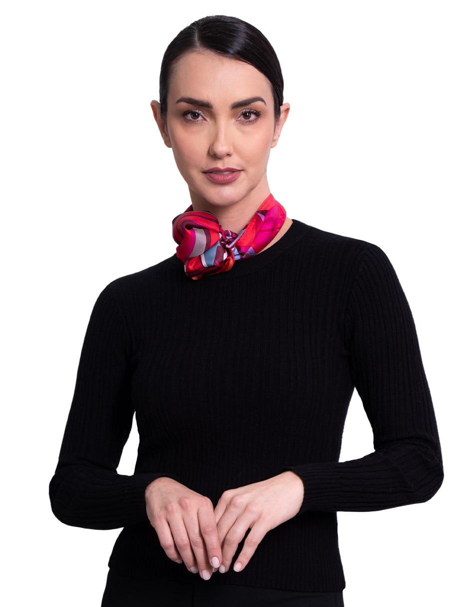 Mascada con estampado de seda para mujer 4