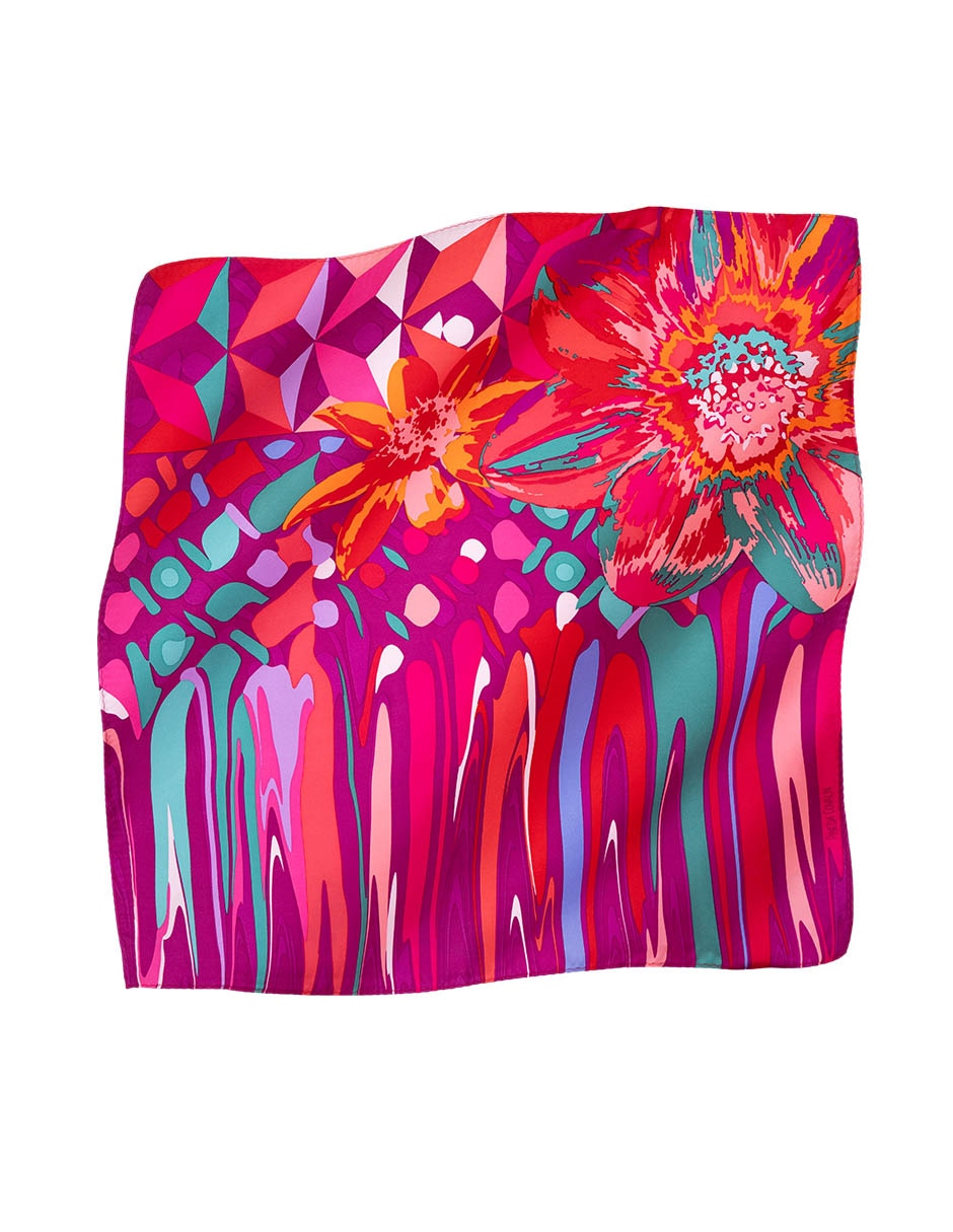 Mascada con estampado de seda para mujer