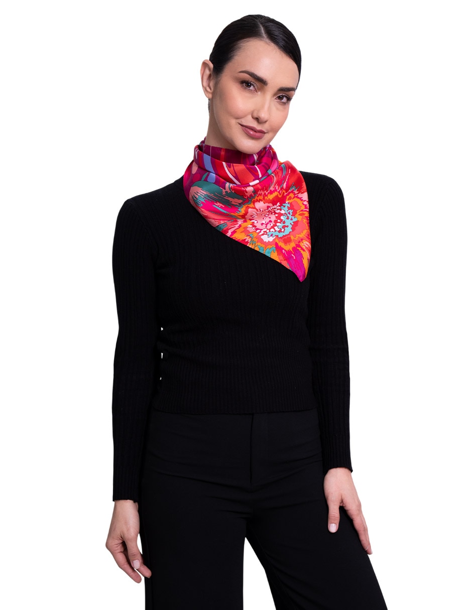 Mascada con estampado de seda para mujer 3