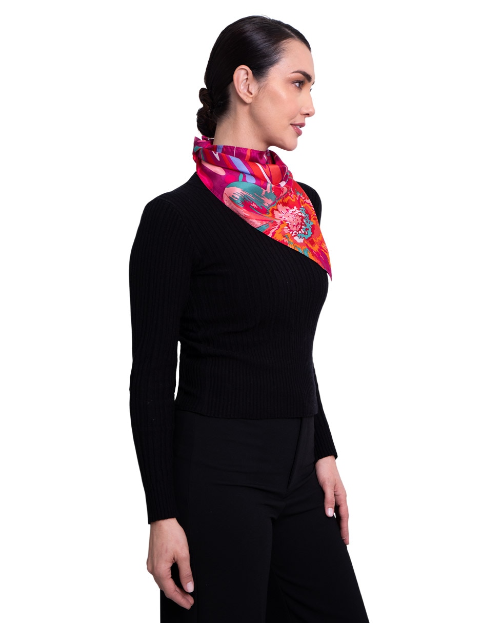Mascada con estampado de seda para mujer 1