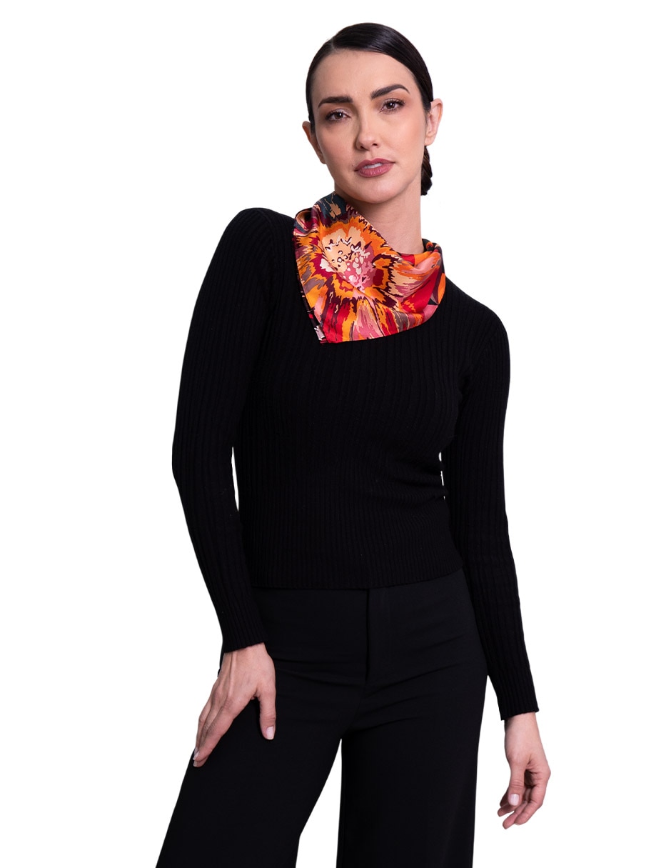 Mascada con estampado de seda para mujer 4