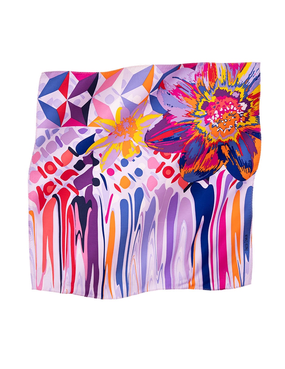 Mascada con estampado de seda para mujer