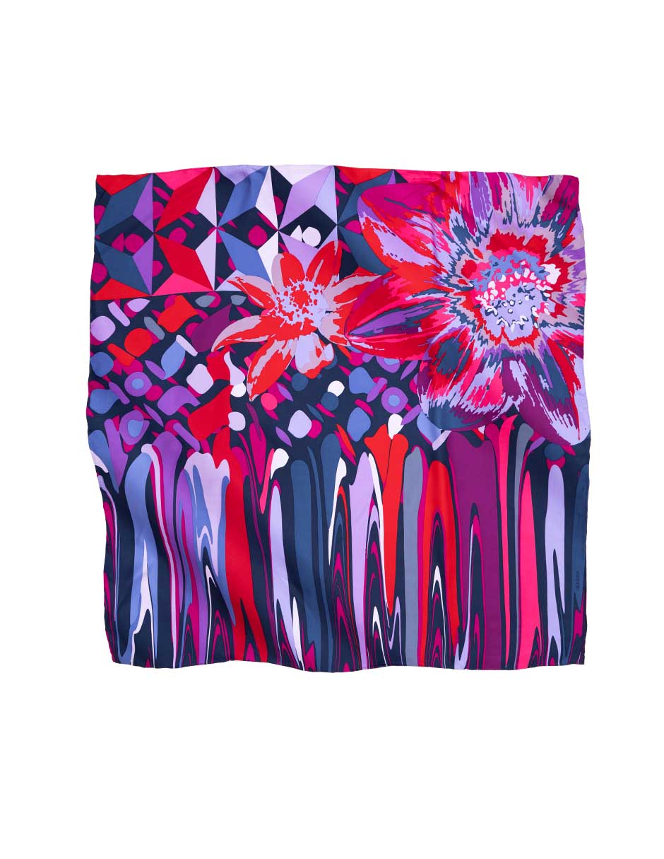 Mascada con estampado de seda para mujer