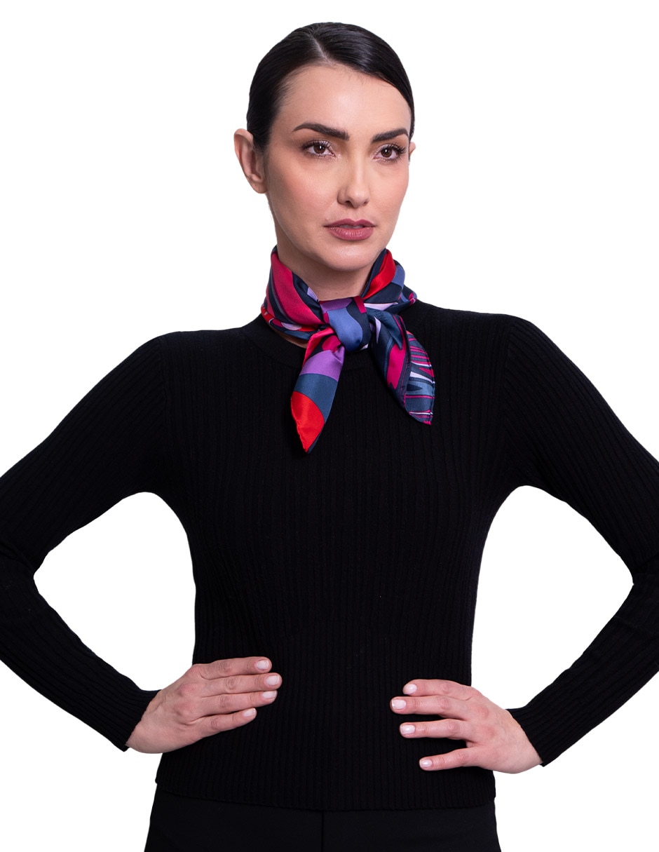 Mascada con estampado de seda para mujer 4