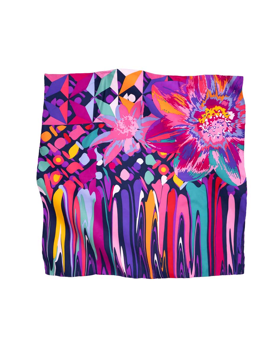 Mascada con estampado de seda para mujer