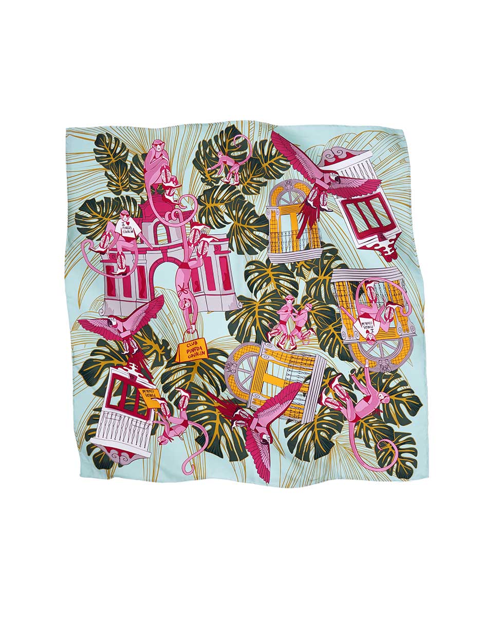 Mascada pineda covalin con estampado de seda para mujer Mascada pineda covalin con estampado de seda para mujer