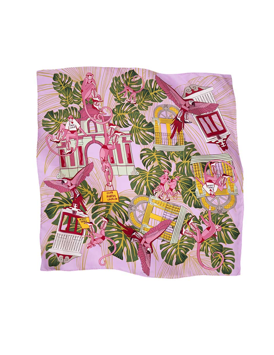Mascada con estampado de seda para mujer 3