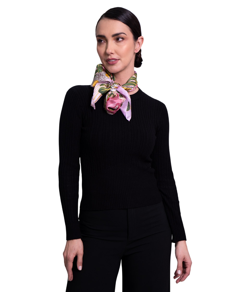 Mascada con estampado de seda para mujer 1