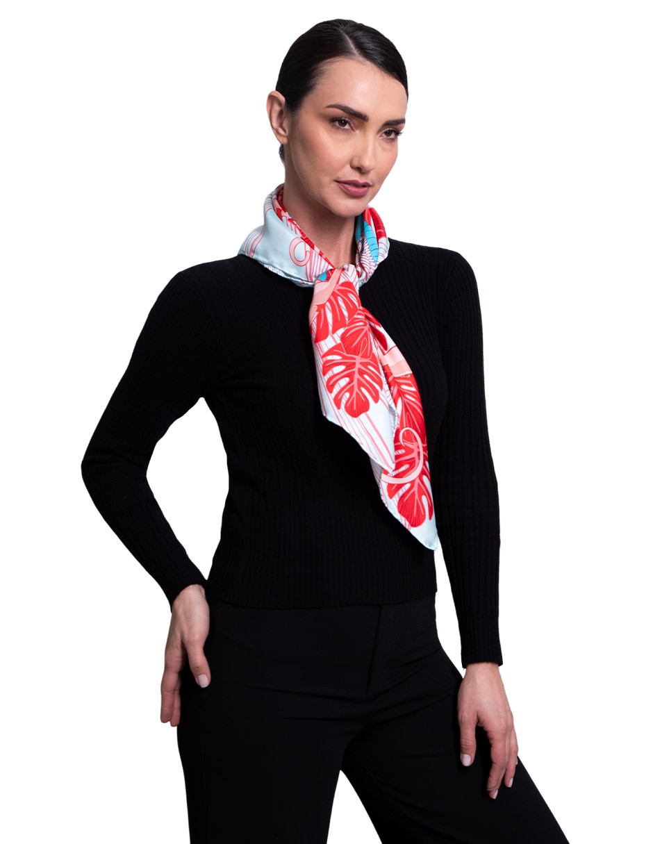 Mascada con estampado de seda para mujer 3