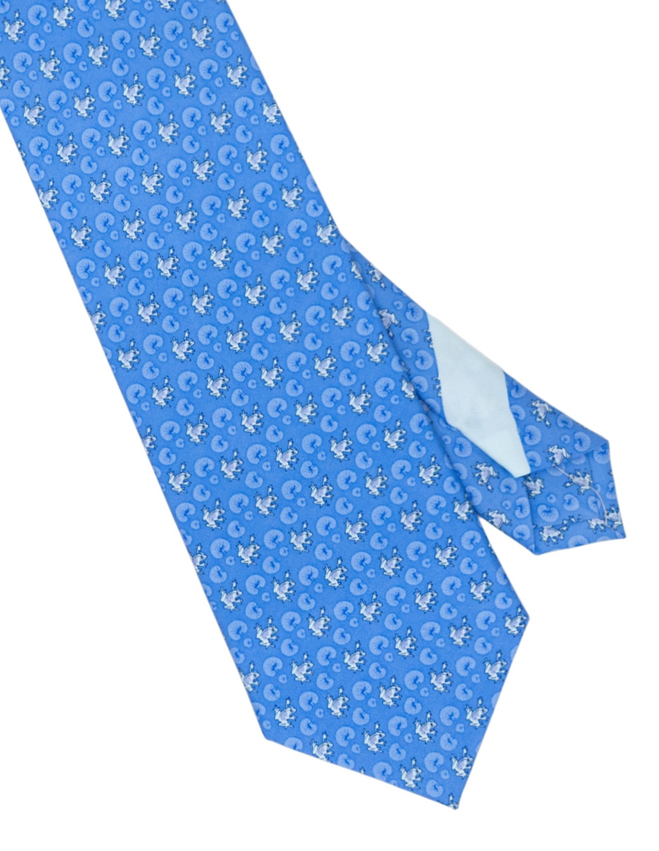 Corbata regular de seda estampado gráfico para hombre 3