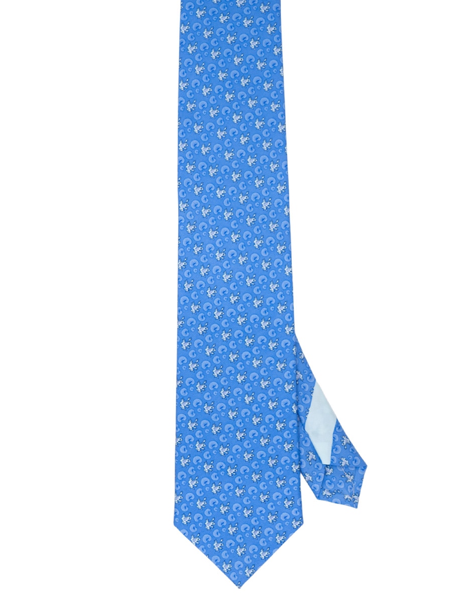 Corbata regular de seda estampado gráfico para hombre