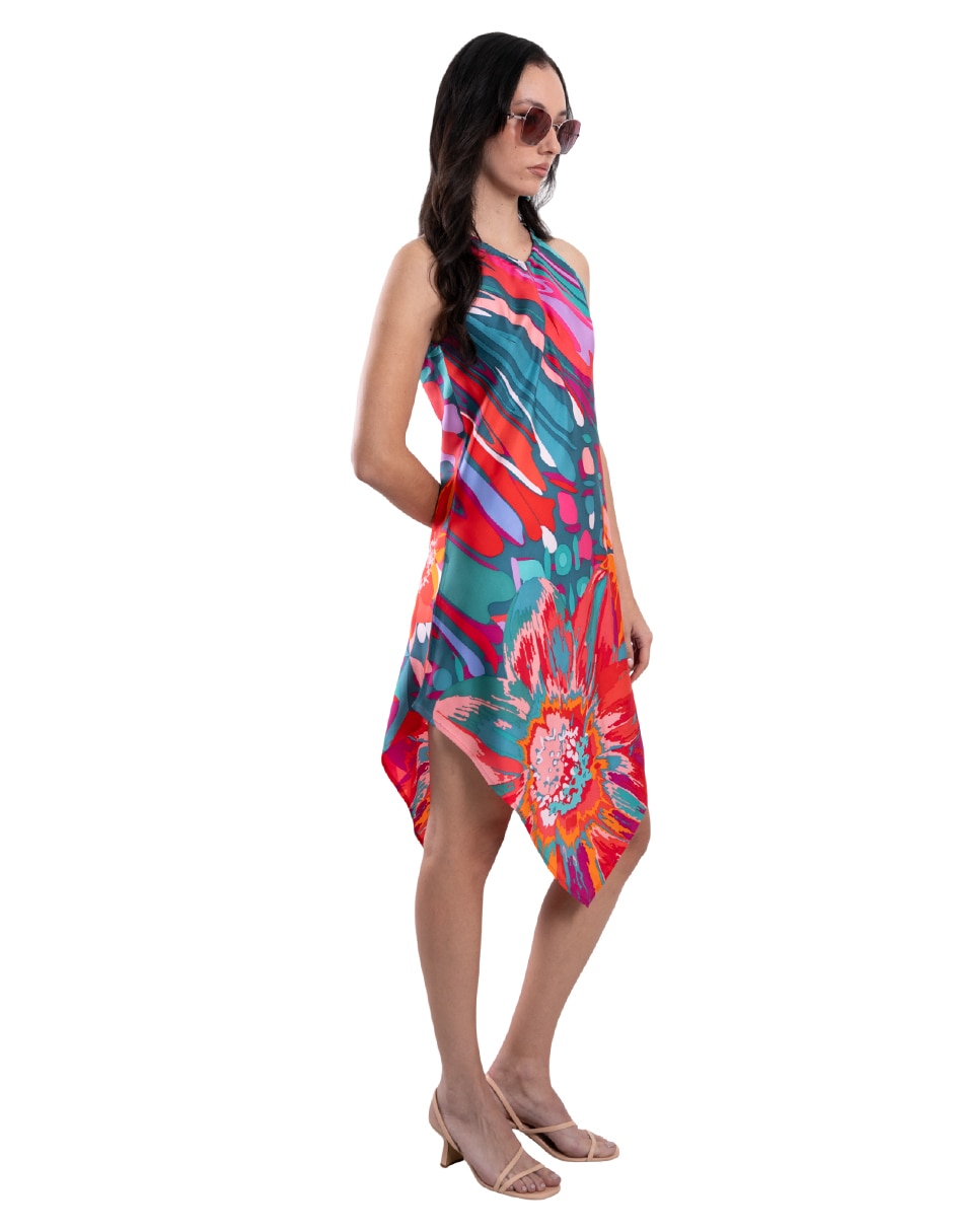 Vestido a la rodilla casual arte efímero para mujer 4