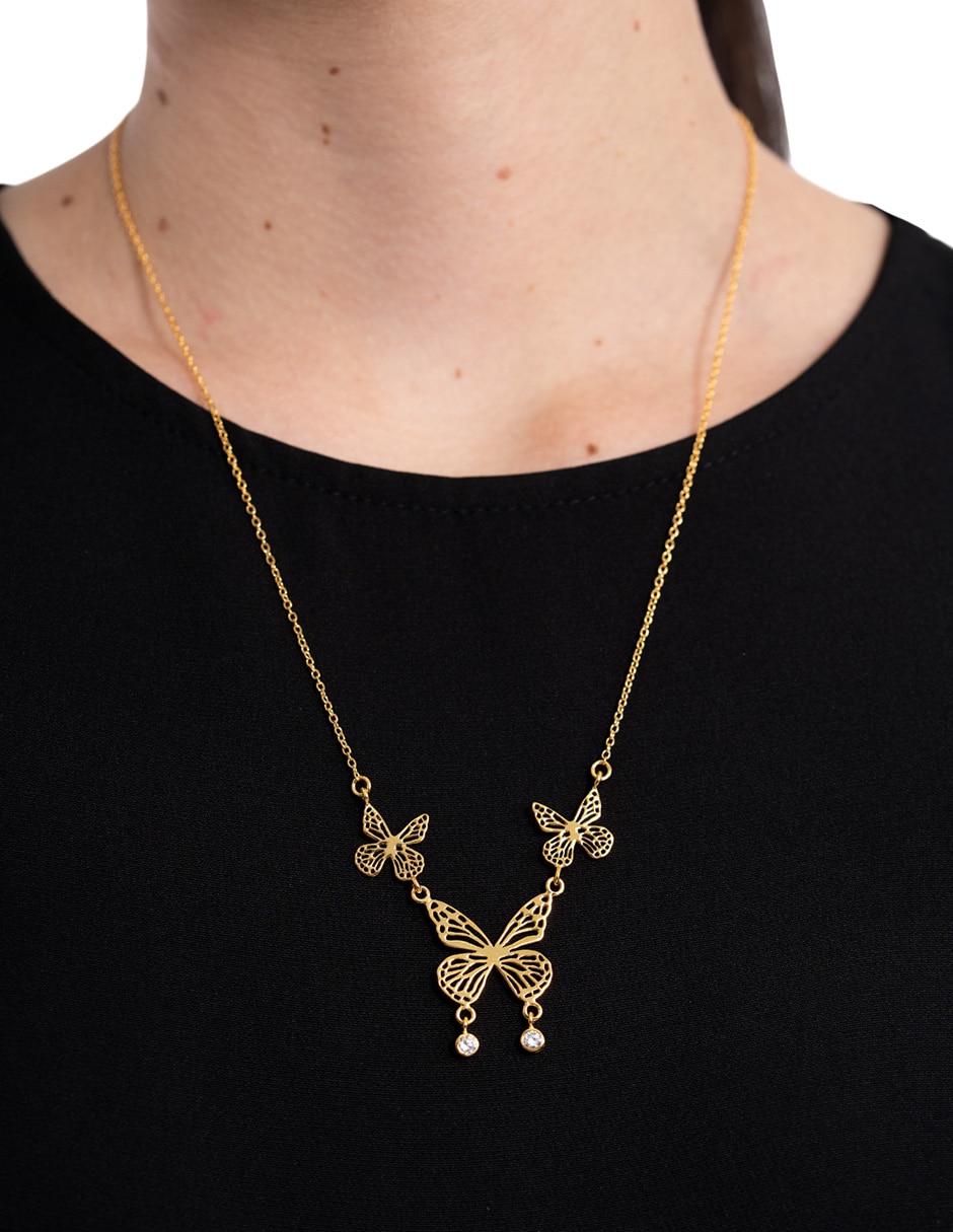 Joyería de redonda mariposa de metal 18 k 4