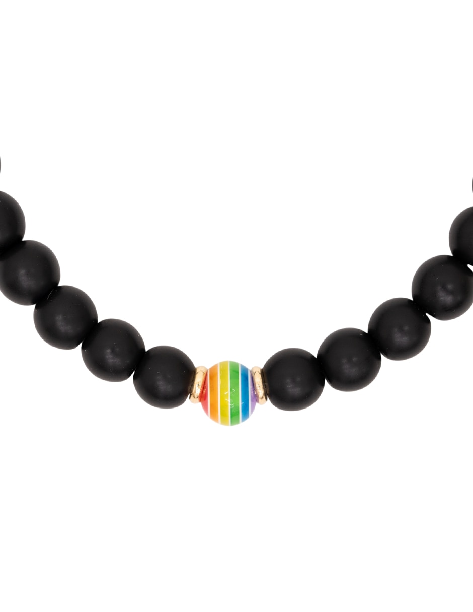 Pulsera 10 k arcoiris con acabado liso