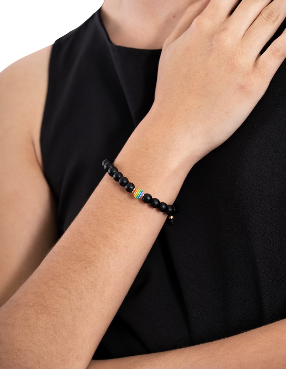 Pulsera 10 k arcoiris con acabado liso 3