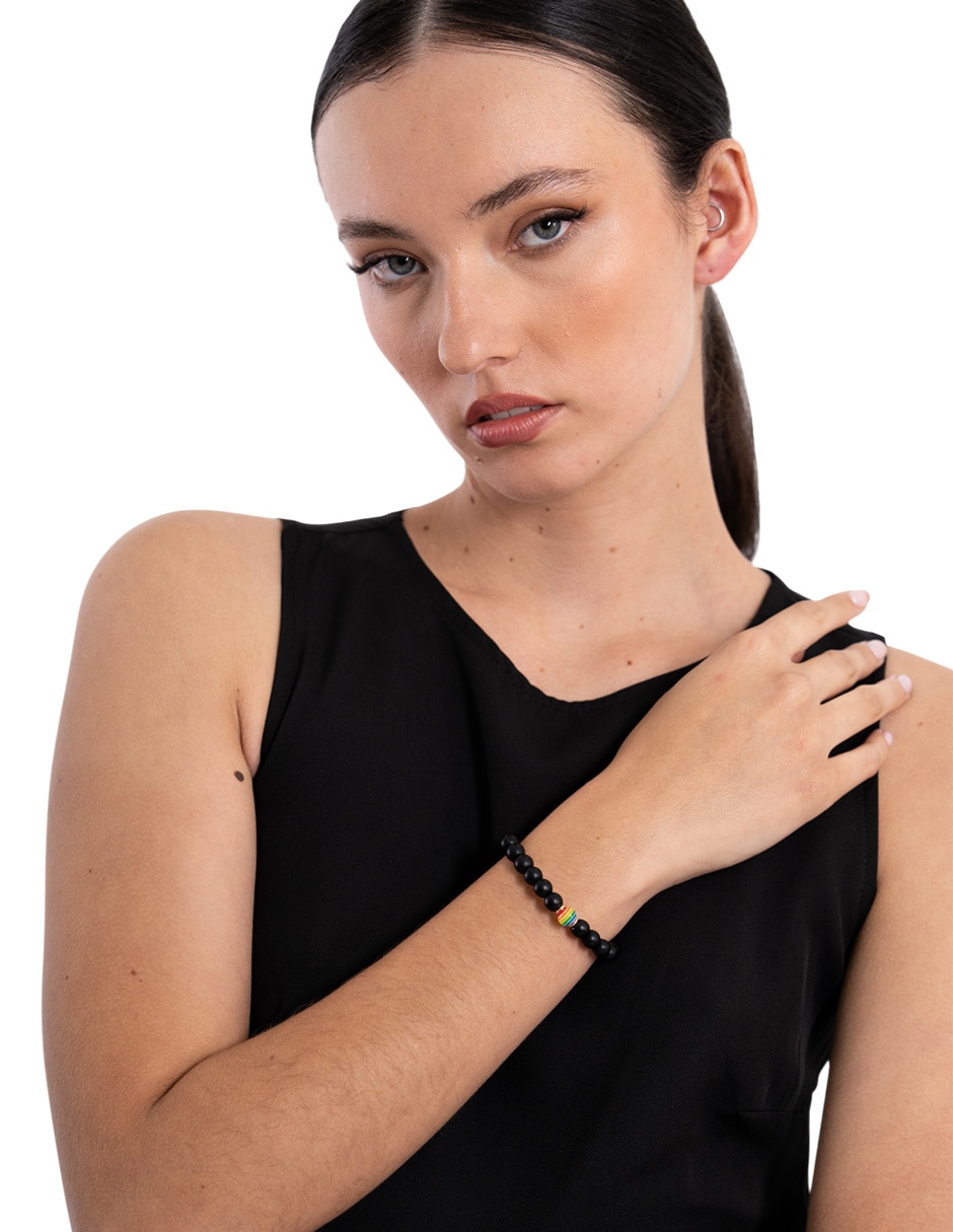 Pulsera 10 k arcoiris con acabado liso 4