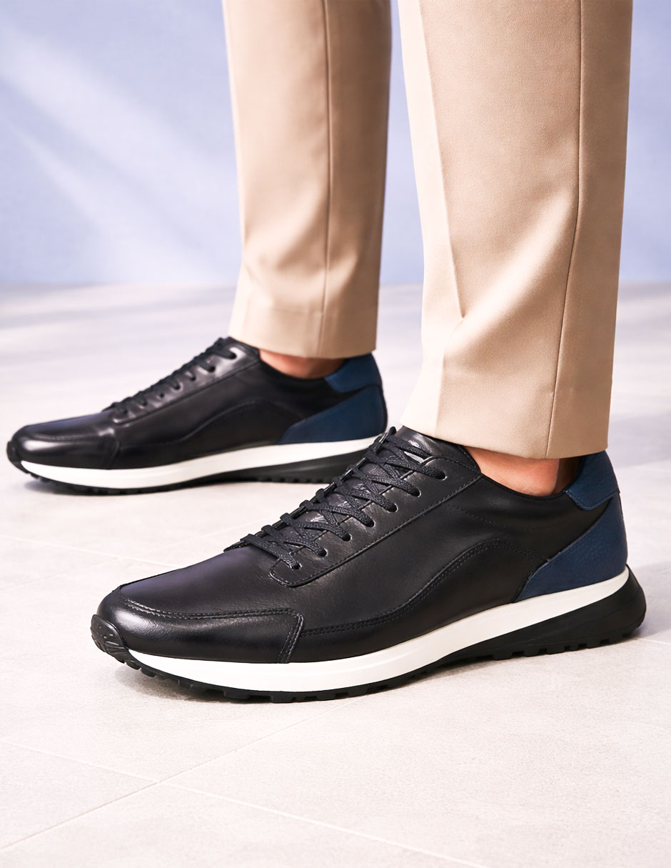 Tenis de piel para hombre