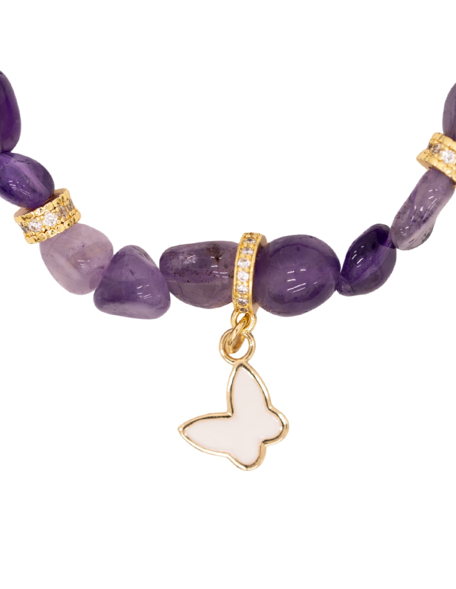 Pulsera 10 k mariposa con acabado liso