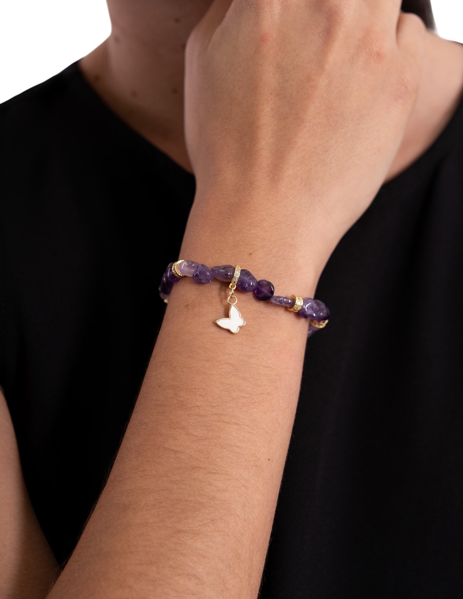 Pulsera 10 k mariposa con acabado liso 3