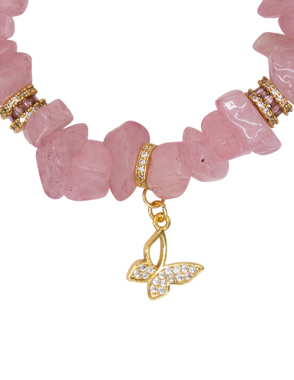Pulsera con chapa de oro 10 k Mariposa