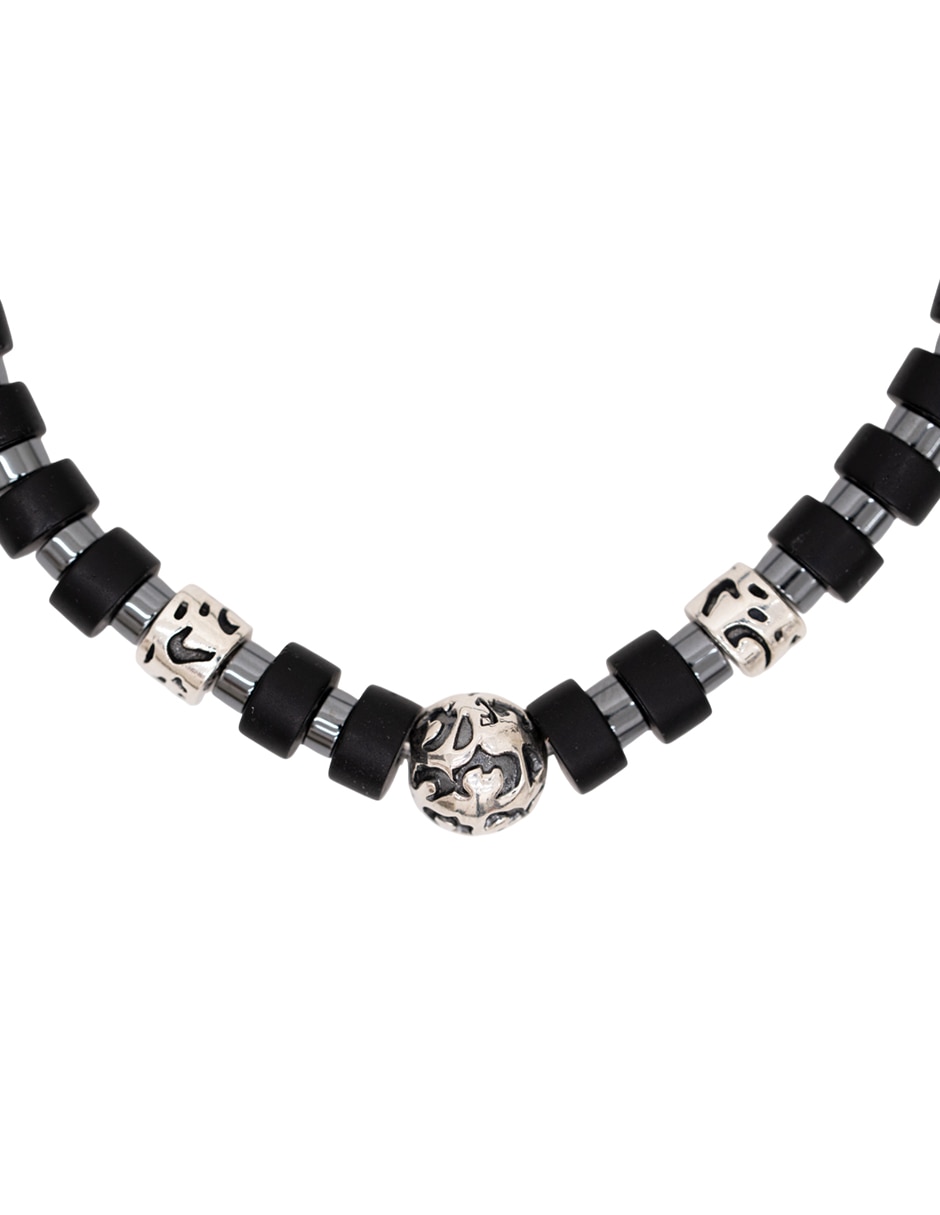 Pulsera de Hematita P 925 Los Cuatro Jaguares acabado mate 2